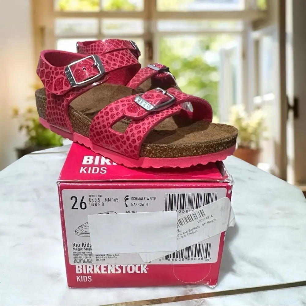 BIRKENSTOCK Toddler Kids Rio Magic Galaxy Bright Rose Pink Sandals Size 26 US 8